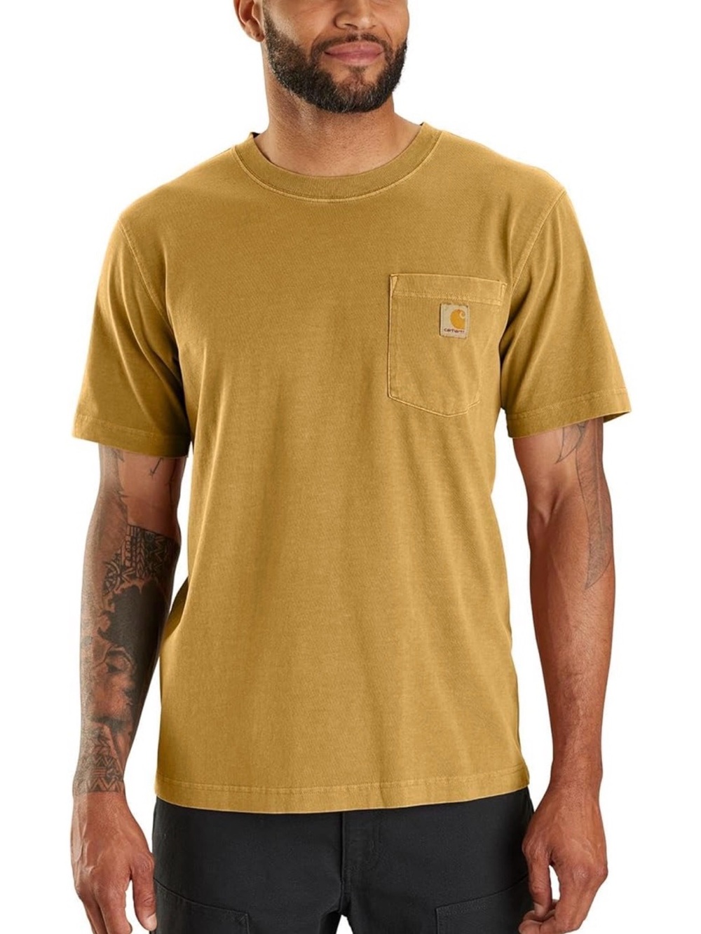 Carhartt Men’s Short Sleeve Pocket T-Shirt in Dark Sunflower